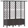 vidaXL Raised Bed with Trellis and Roof Brown 163.5 x 40 x 142 cm PP