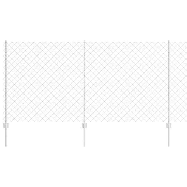 vidaXL Fence with Post Silver 1.2 x 25 m Steel