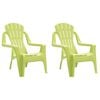 vidaXL Garden Chairs 2 pcs for Children Green 37x34x44cm PP Wooden Look