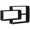 vidaXL Wall Shelf Black Oak 104x20x58.5 cm Engineered Wood