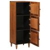 vidaXL Highboard with Door Walnut 40 x 33.5 x 110 cm Solid Mango Wood