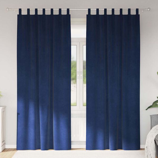 vidaXL Blackout Curtains 2 pcs Dark Blue 140 x 260 cm Velvet