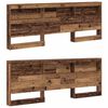 vidaXL Storage Headboard with Shelf Old Wood 180 cm Engineered Wood