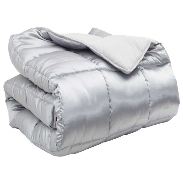 vidaXL Winter Duvet Silver 220 x 140 cm Satin and Microfiber