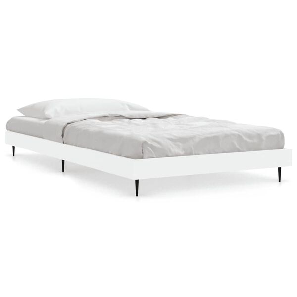 vidaXL Bed Frame without Mattress White 90x190 cm Single Engineered Wood