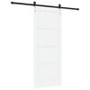 vidaXL Sliding Door White and Black 83 x 202 cm Solid Pine Wood