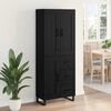 vidaXL Highboard Black Oak 69.5 x 34 x 180 cm Engineered Wood