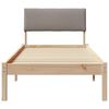 vidaXL Bed frame Brown and taupe 75 x 190 cm Solid pine wood