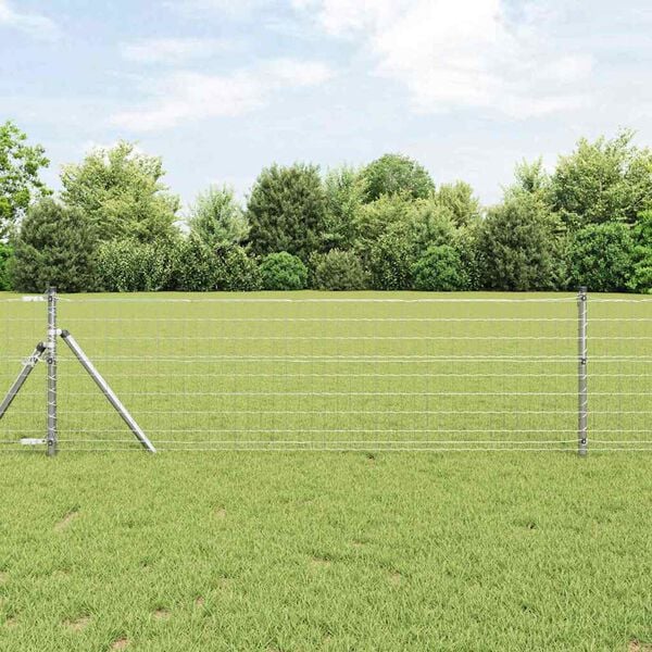 vidaXL Euro Fence Silver 0.4 x 10 m Hot dip galvanized iron