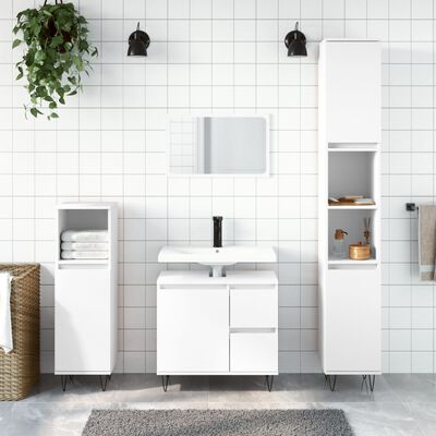 vidaXL Bathroom Cabinet White 30x30x190 cm Engineered Wood