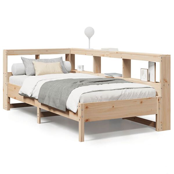 vidaXL Bookcase Bed without Mattress 75x190 cm Solid Wood Pine