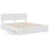 vidaXL Bed Frame with Drawer White 200 x 200 cm Engineer Wood