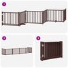 vidaXL Dog Gate with Door Foldable 6 Panels Brown 480 cm Poplar Wood