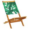 vidaXL Folding Garden Chairs 6 pcs Green Fabric and Solid Wood