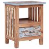 vidaXL Bedside Cabinet | Brown and Blue | Solid mahogany wood | Medium