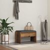 vidaXL Hall Bench with Cushion Old Wood 63 x 38 x 40 cm