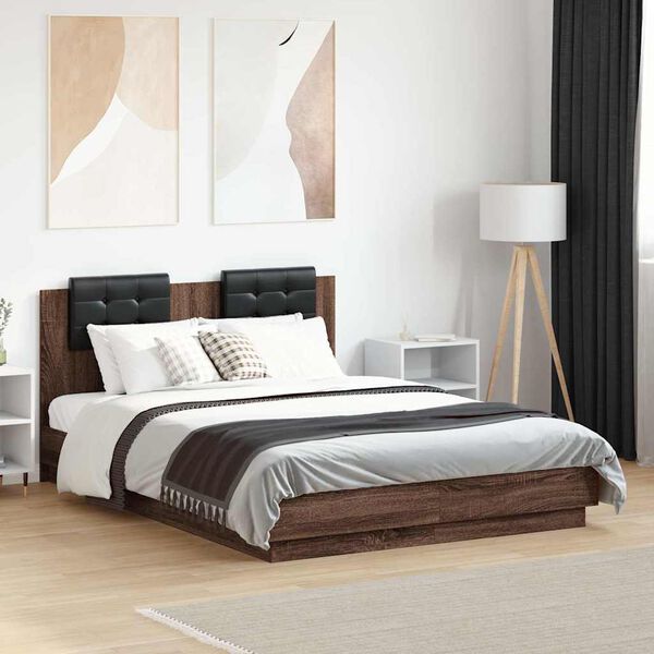 vidaXL Bed Frame without Mattress Brown Oak 120x190 cm Small Double