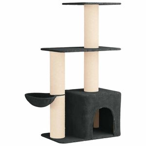 vidaXL Cat Tree with Sisal Scratching Posts Dark Grey 133 cm