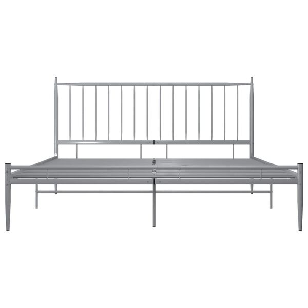 vidaXL Bed Frame without Mattress Grey Metal 180x200 cm Super King