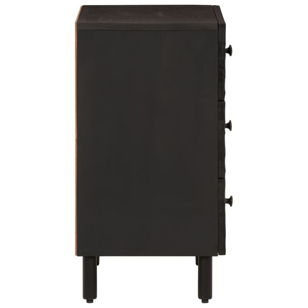 vidaXL Bedside Cabinet Black 50x33x60 cm Solid Wood Mango