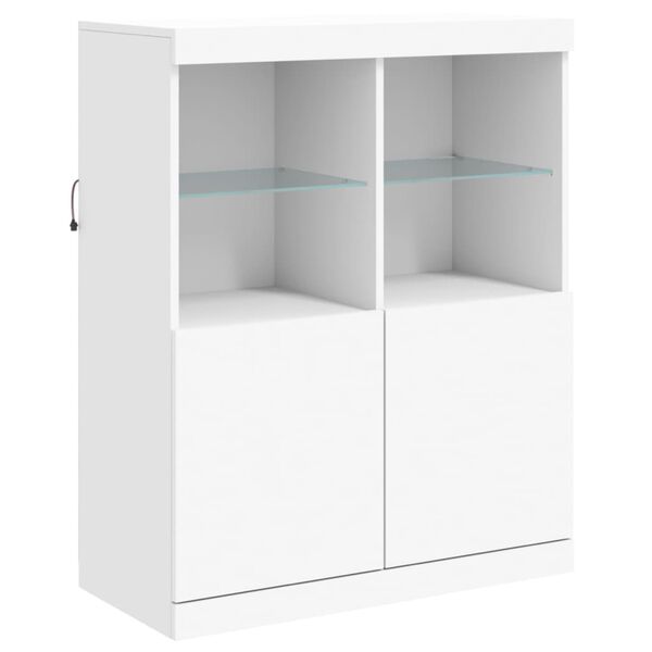 vidaXL Sideboard with LED Lights White 81x37x100 cm