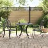 vidaXL 3 Piece Bistro Set Black Cast Aluminium