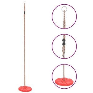 vidaXL Plate Swing | Red | Polyethylene | Large | Swing Seat | Round