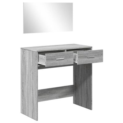 vidaXL Dressing Table with Mirror Grey Sonoma 80x39x80 cm