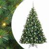 vidaXL Artificial Christmas Tree with 300 LEDs Green 210 cm PE and PVC