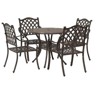 vidaXL Garden Dining Set 5 pcs Bronze Aluminium