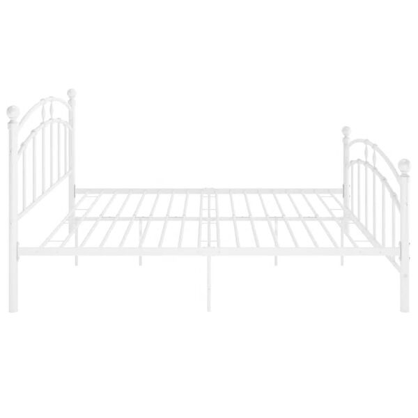 vidaXL Bed Frame without Mattress White Metal 180x200 cm Super King