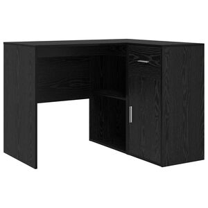 vidaXL Corner Desk with Drawer Black Oak 102 x 88 x 75 cm