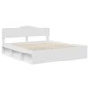 vidaXL Bed Frame with Headboard White 200 x 200 cm Solid Pine Wood