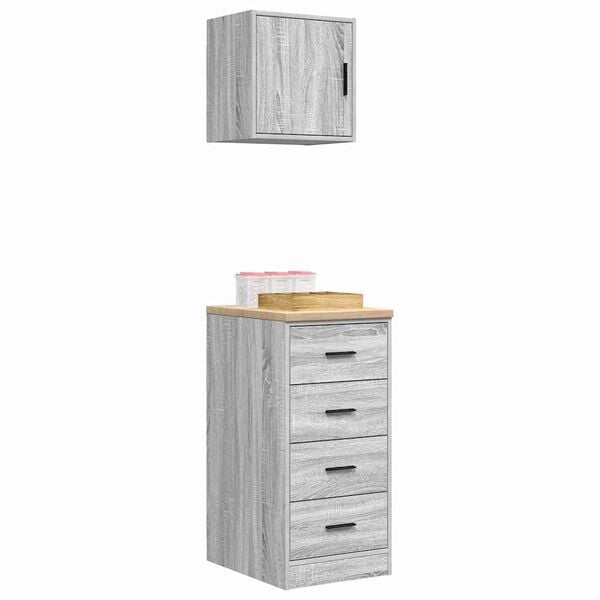 vidaXL Garage Cabinets 2 pcs Grey Sonoma Engineered Wood