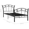 vidaXL Bed Frame without Mattress Black Metal 90x200 cm