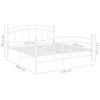 vidaXL Bed Frame without Mattress White Metal 140x200 cm