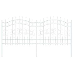 vidaXL Garden Fence White 240 x 140 cm Powder-coated steel