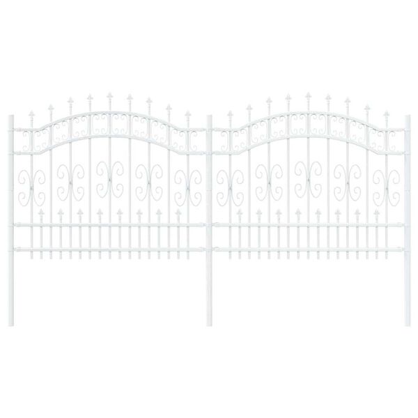 vidaXL Garden Fence White 240 x 140 cm Powder-coated steel