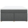 vidaXL Box Spring Bed with Mattress Dark Grey 140x200 cm Fabric