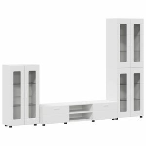 vidaXL TV Cabinet Set with Drawer FLORIN 3 pcs White Engineered Wood