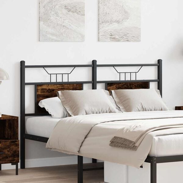 vidaXL Replace Headboard Smoked Oak 137 cm Engineered Wood and Steel