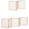 vidaXL Dog Gate with Door Foldable 9 Panels 450 cm Poplar Wood