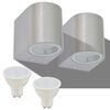 vidaXL Outdoor LED Wall Lights 2 pcs Round Downwards