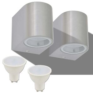 vidaXL Outdoor LED Wall Lights 2 pcs Round Downwards