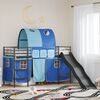 vidaXL Kids'Loft Bed Frame Black and Blue 74.5 x 190 cm Metal
