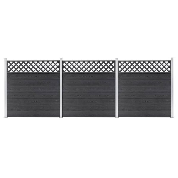vidaXL WPC Fence Set 3 Square 526x185 Grey