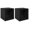 vidaXL Vinyl Album Box 2 pcs Black Oak 37 x 36.5 x 38 cm