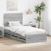 vidaXL Bed Frame with Drawer Grey Sonoma 75 x 190 cm Engineer Wood
