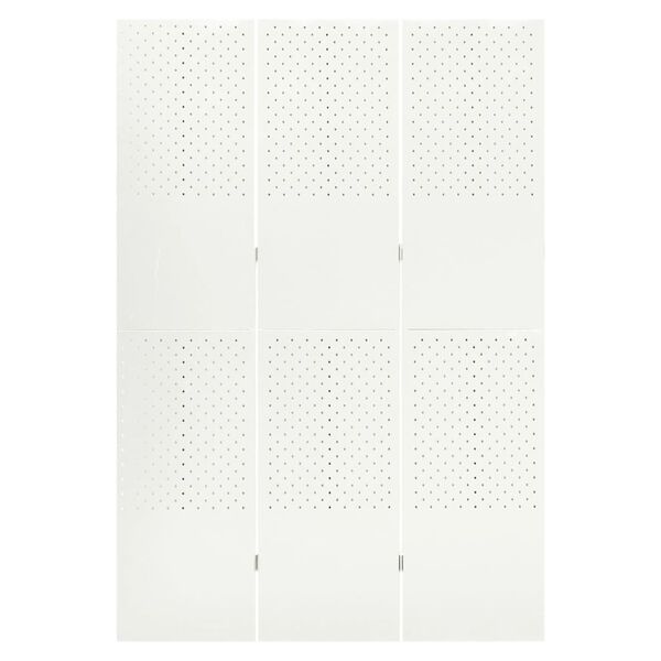vidaXL 3-Panel Room Divider White 120x180 cm Steel