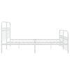 vidaXL Metal Bed Frame without Mattress with Footboard White 183x203cm